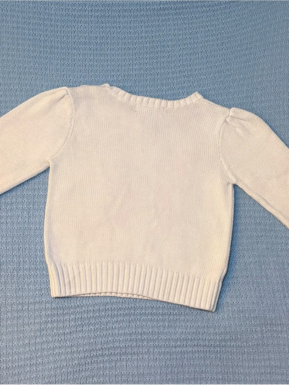 Ralph Lauren Yorkie Sweater 24M White Intarsia Knit Dog Puffed Shoulder Toddler